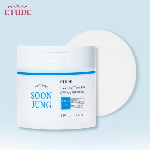 ETUDE HOUSE Soonjung Cica Relief Toner Pad 70ea 130ml Korean skincare Kbeauty Cosmetics